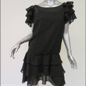 💎 Catherine Malandrino Black Tiered Blouson Mini, 6